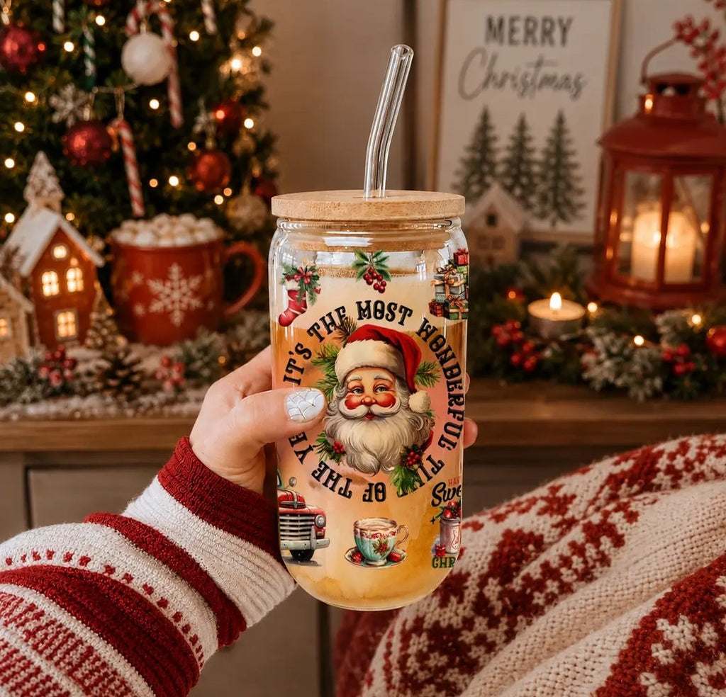 Gobelet verre Noël vintage
