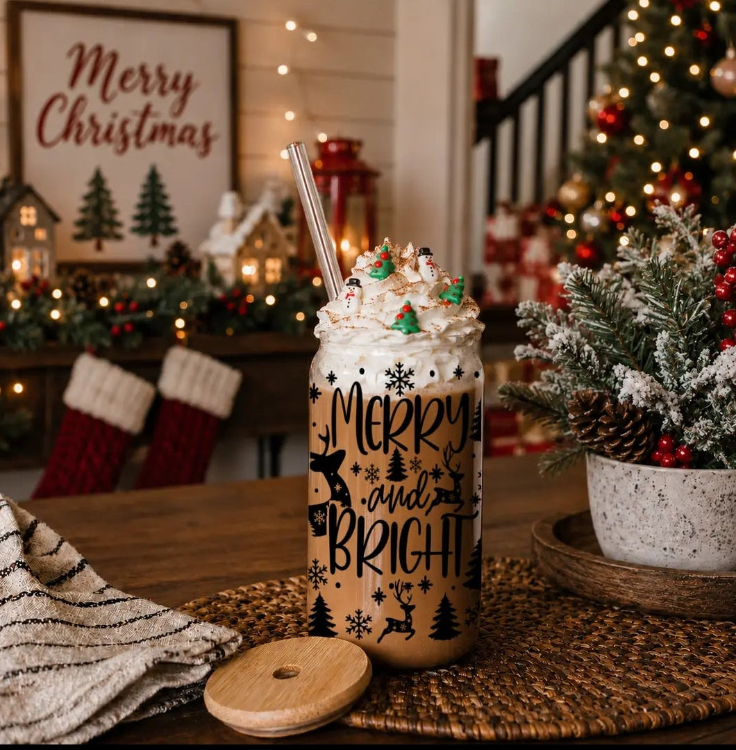 Gobelet verre Merry and Bright