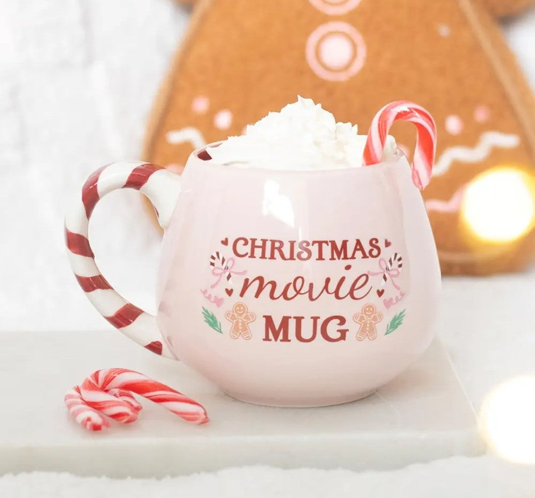 Mug rose de film de Noël