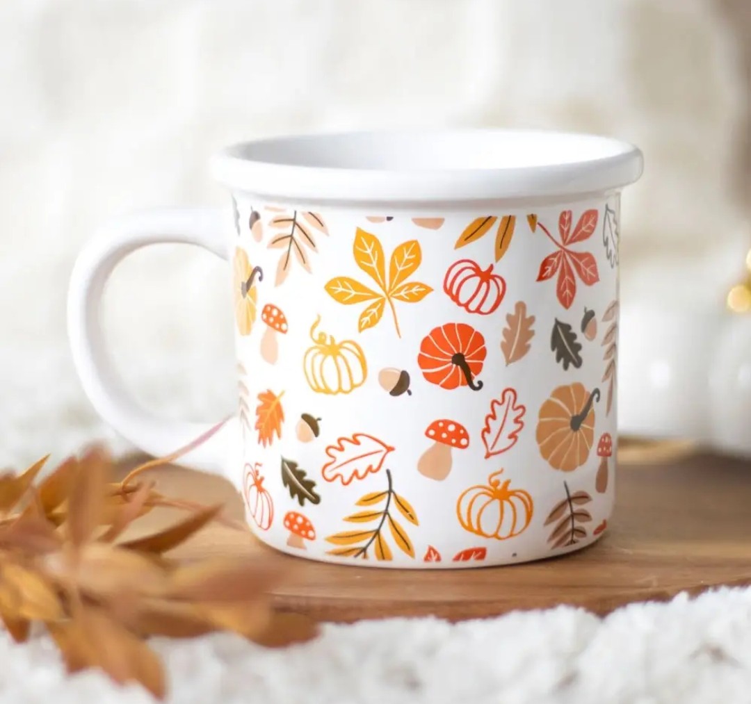 Mug feuilles et citrouilles